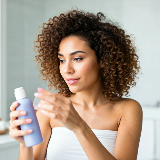 Applying product to wet curly hair